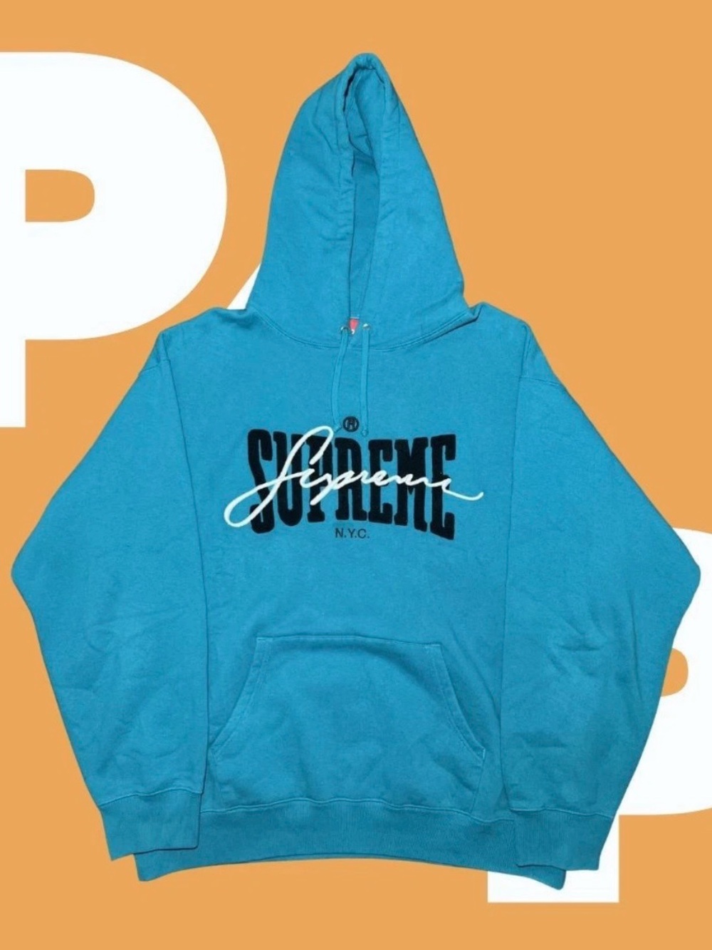 Supreme Embroidered Chenille Hooded Sweatshirt (X-Large)